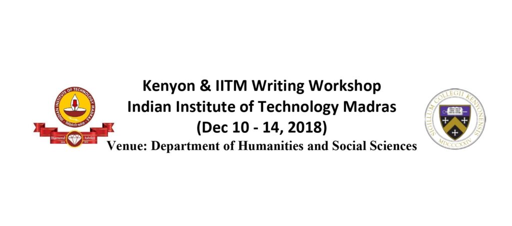 1st Kenyon – IITM Writing Workshop Dec 10-14, 2018